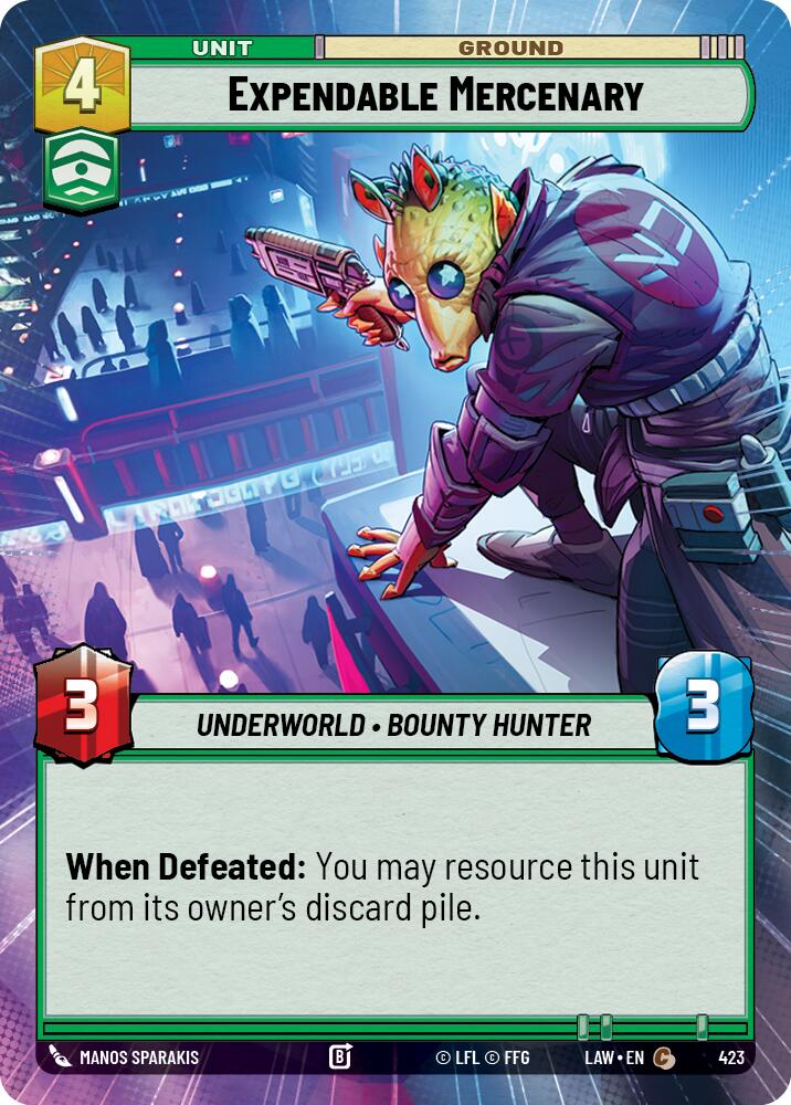 Expendable Mercenary (423) (Hyperspace) (423) [A Lawless Time] | Cards and Coasters CA