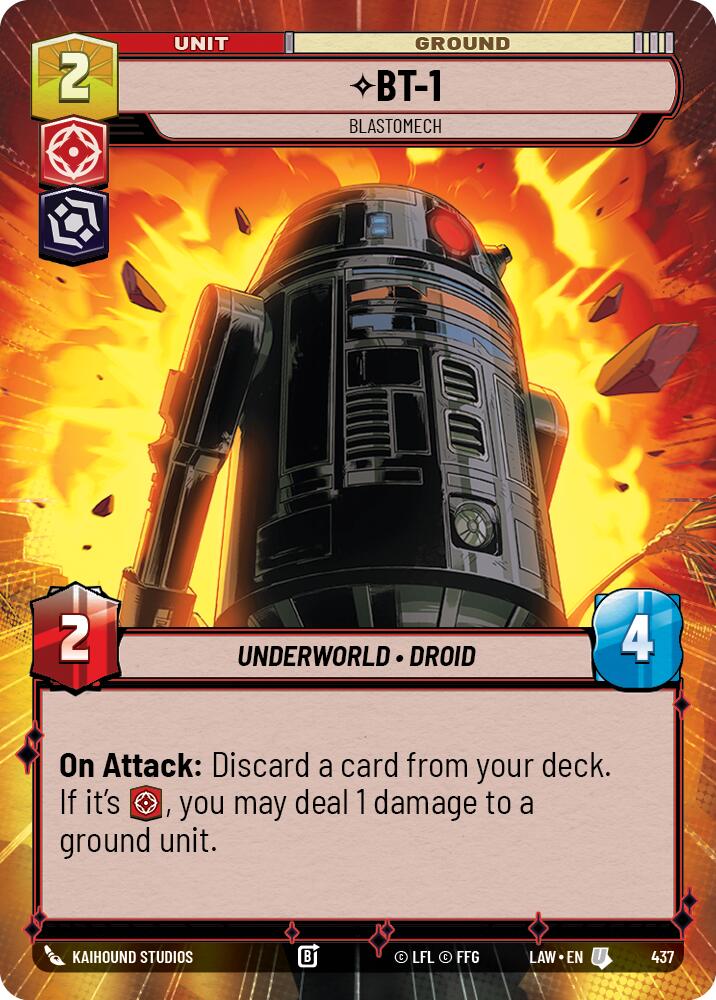 BT-1 - Blastomech (437) (Hyperspace) (437) [A Lawless Time] | Cards and Coasters CA