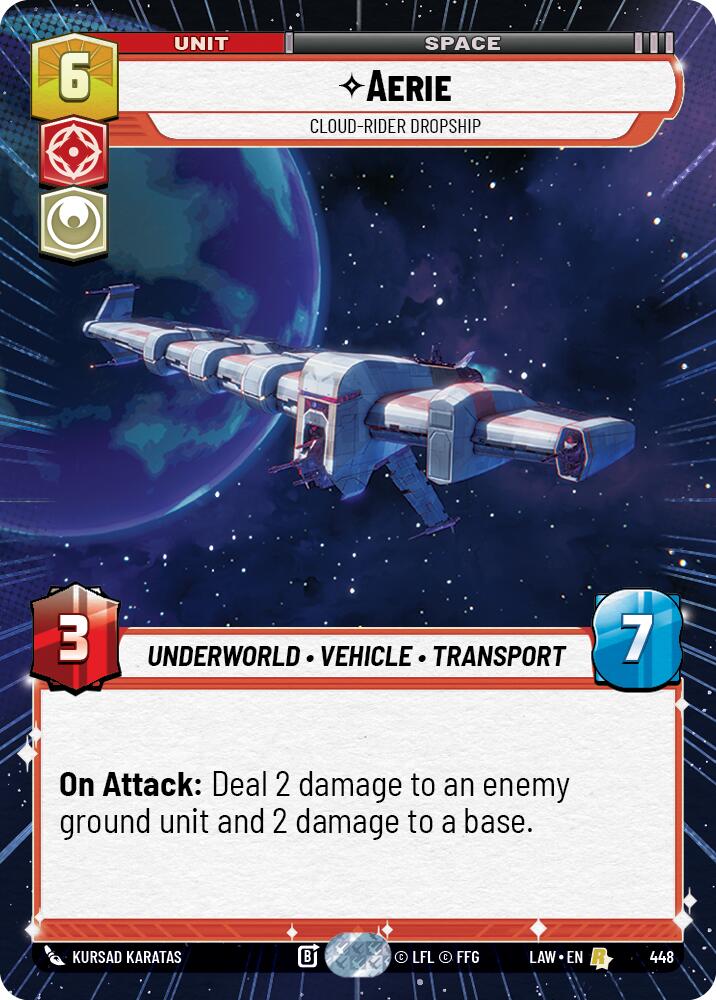 Aerie - Cloud-Rider Dropship (448) (Hyperspace) (448) [A Lawless Time] | Cards and Coasters CA