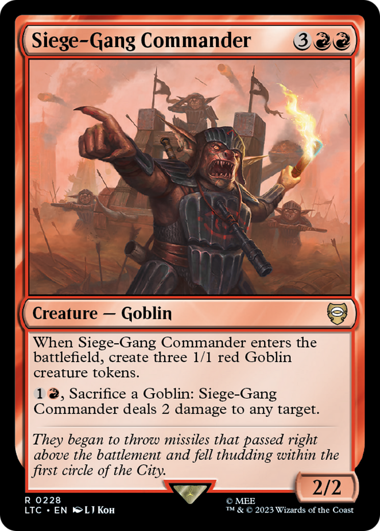 Siege-Gang Commander [The Lord of the Rings: Tales of Middle-Earth Commander] | Cards and Coasters CA