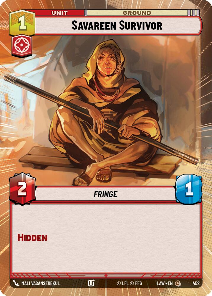 Savareen Survivor (452) (Hyperspace) (452) [A Lawless Time] | Cards and Coasters CA