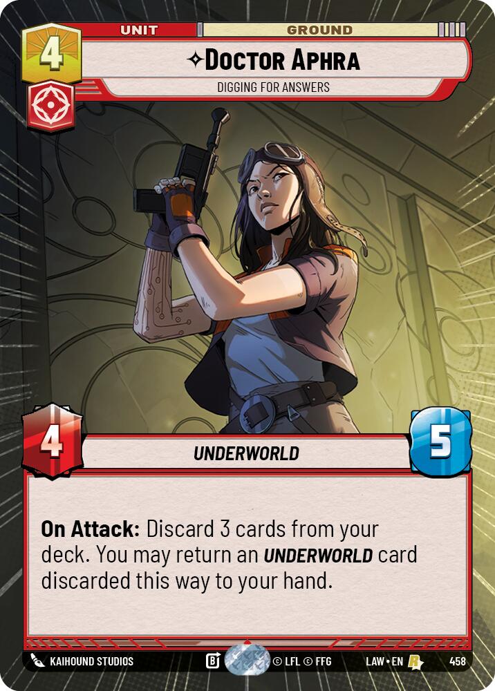Doctor Aphra - Digging for Answers (458) (Hyperspace) (458) [A Lawless Time] | Cards and Coasters CA