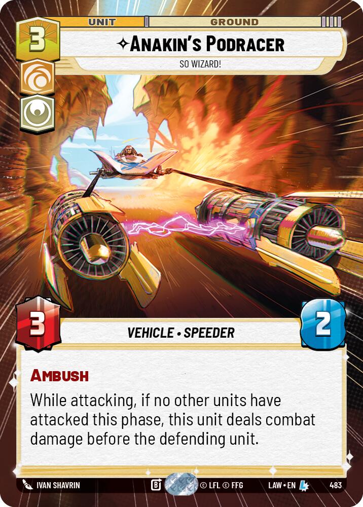 Anakin's Podracer - So Wizard! (483) (Hyperspace) (483) [A Lawless Time] | Cards and Coasters CA
