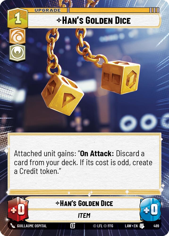 Han's Golden Dice (489) (Hyperspace) (489) [A Lawless Time] | Cards and Coasters CA