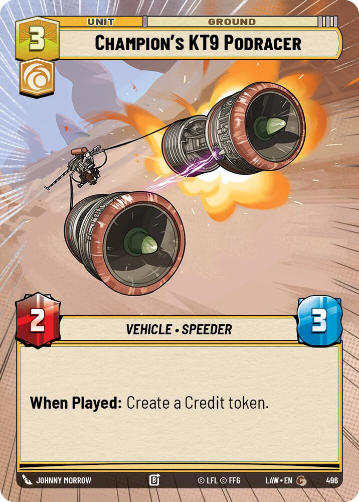 Champion's KT-9 Podracer (496) (Hyperspace) (496) [A Lawless Time] | Cards and Coasters CA
