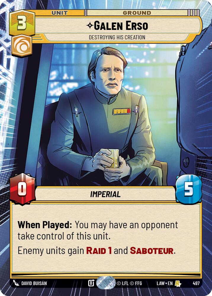 Galen Erso - Destroying His Creation (497) (Hyperspace) (497) [A Lawless Time] | Cards and Coasters CA