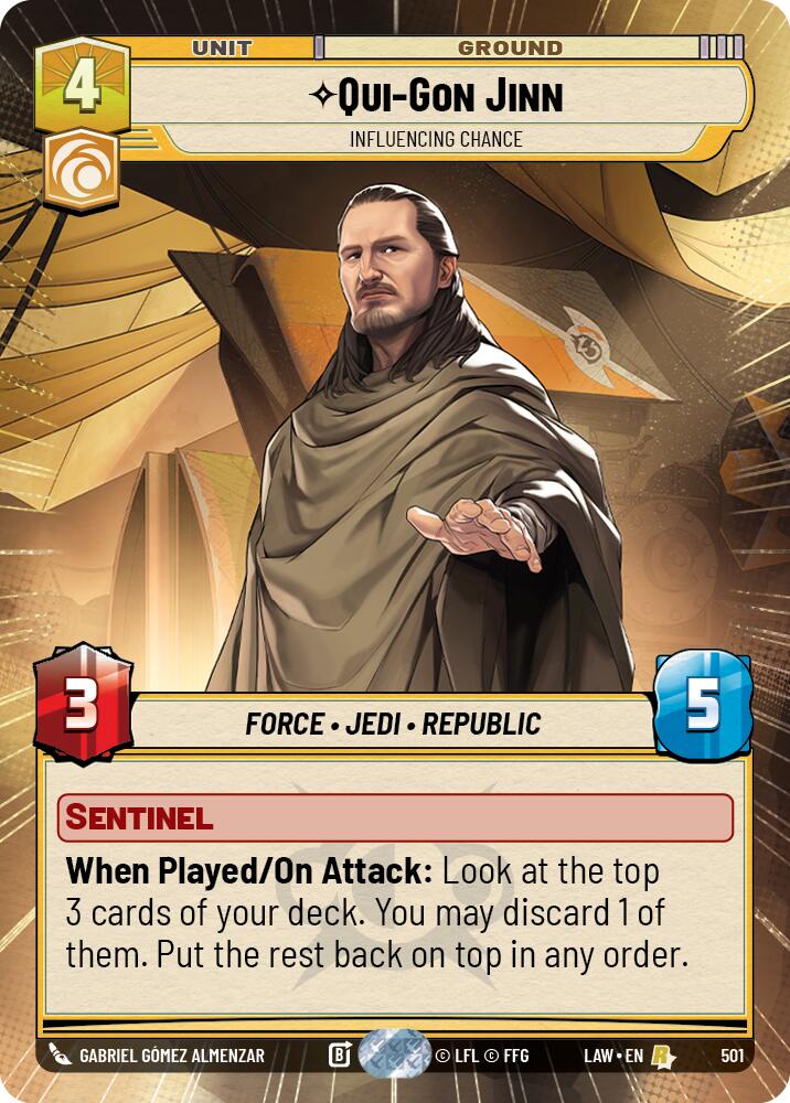Qui-Gon Jinn - Influencing Chance (501) (Hyperspace) (501) [A Lawless Time] | Cards and Coasters CA
