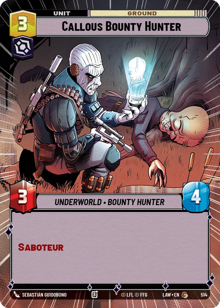 Callous Bounty Hunter (514) (Hyperspace) (514) [A Lawless Time] | Cards and Coasters CA