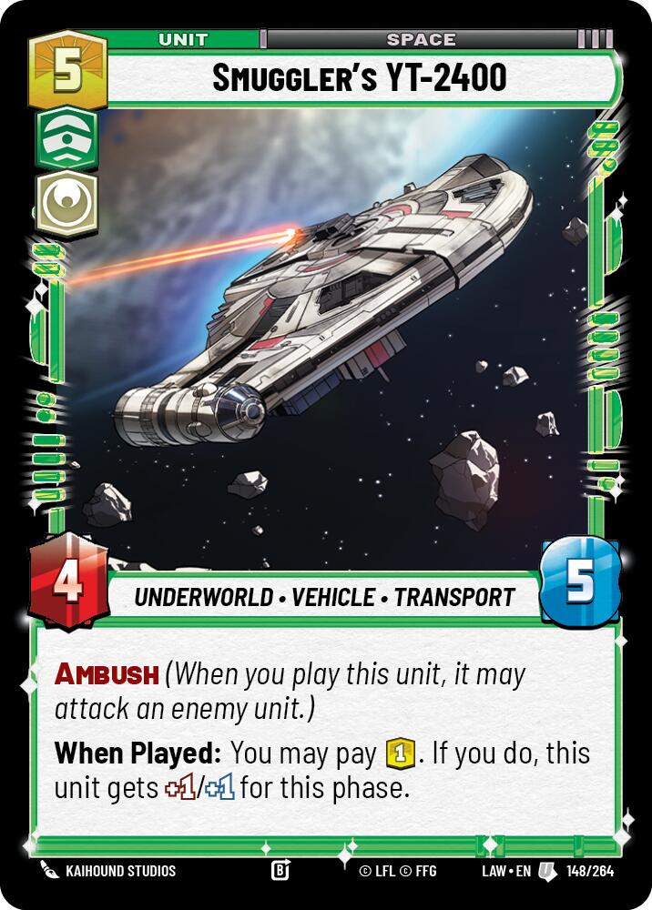 Smuggler's YT-2400 (148/264) (148/264) [A Lawless Time] | Cards and Coasters CA