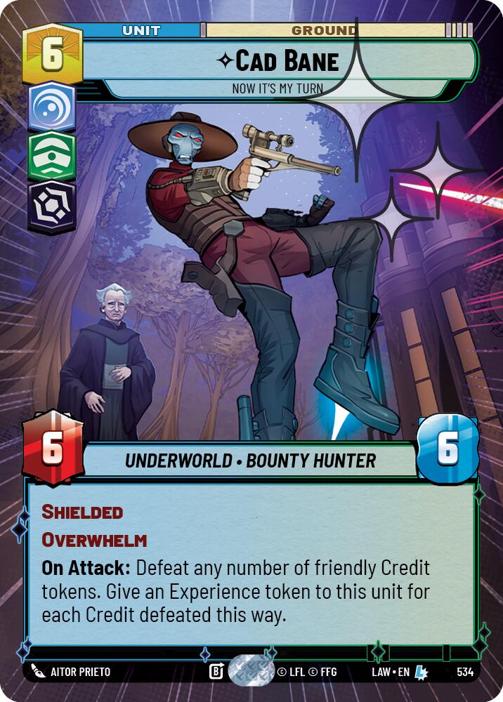 Cad Bane - Now It's My Turn (534) (Hyperspace Foil) (534) [A Lawless Time] | Cards and Coasters CA