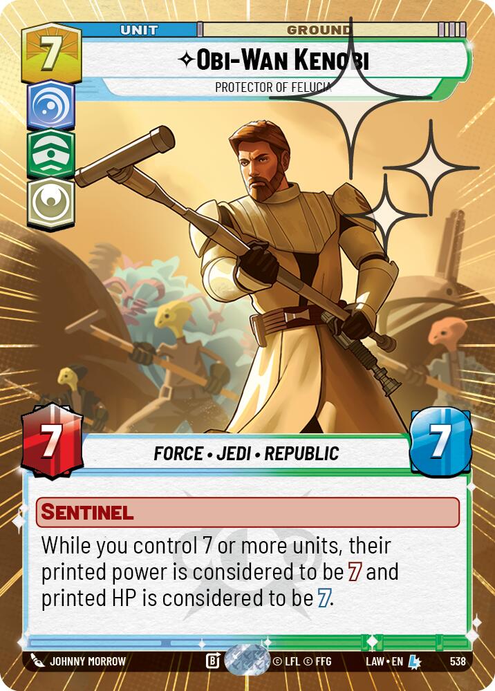 Obi-Wan Kenobi - Protector of Felucia (538) (Hyperspace Foil) (538) [A Lawless Time] | Cards and Coasters CA