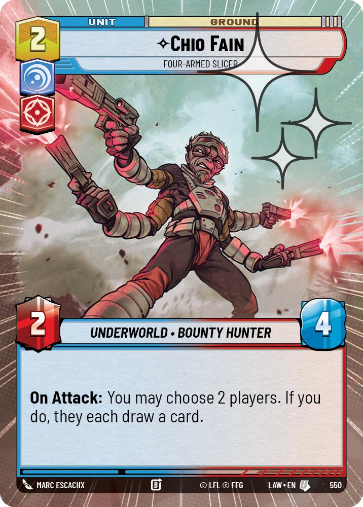 Chio Fain - Four-Armed Slicer (550) (Hyperspace Foil) (550) [A Lawless Time] | Cards and Coasters CA