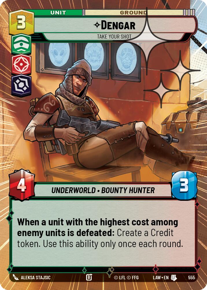 Dengar - Take Your Shot (555) (Hyperspace Foil) (555) [A Lawless Time] | Cards and Coasters CA