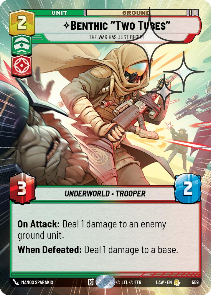 Benthic "Two Tubes" - The War Has Just Begun (559) (Hyperspace Foil) (559) [A Lawless Time] | Cards and Coasters CA