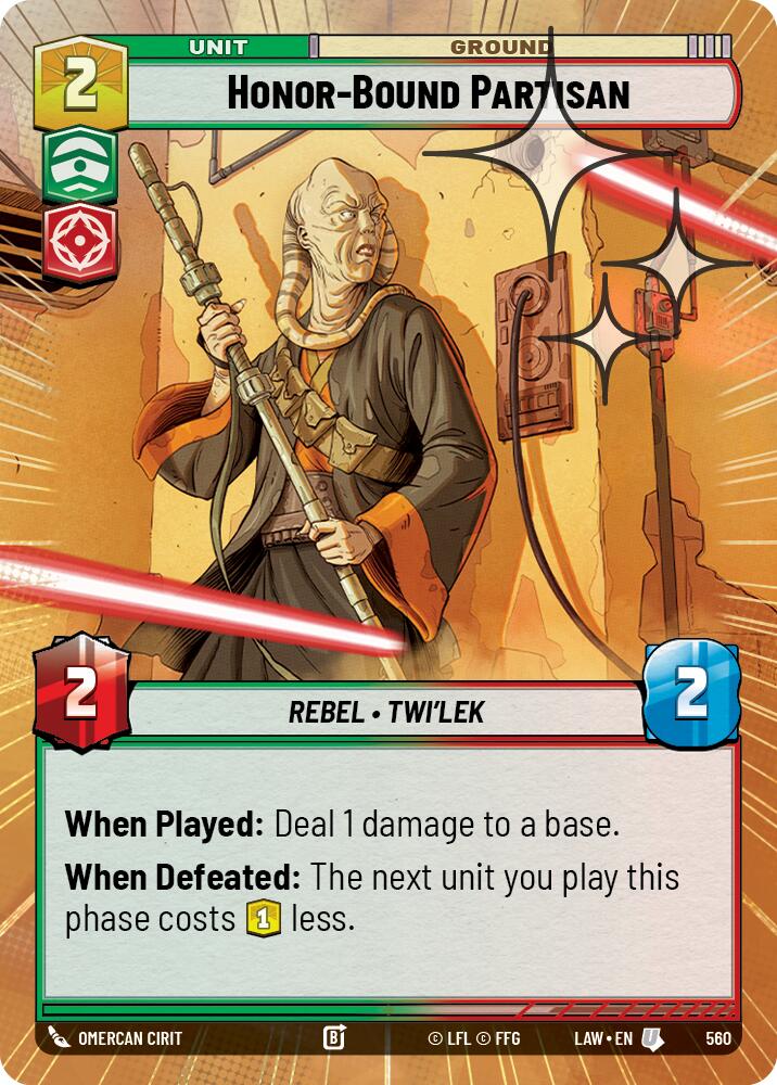 Honor-Bound Partisan - (560) (Hyperspace Foil) (560) [A Lawless Time] | Cards and Coasters CA