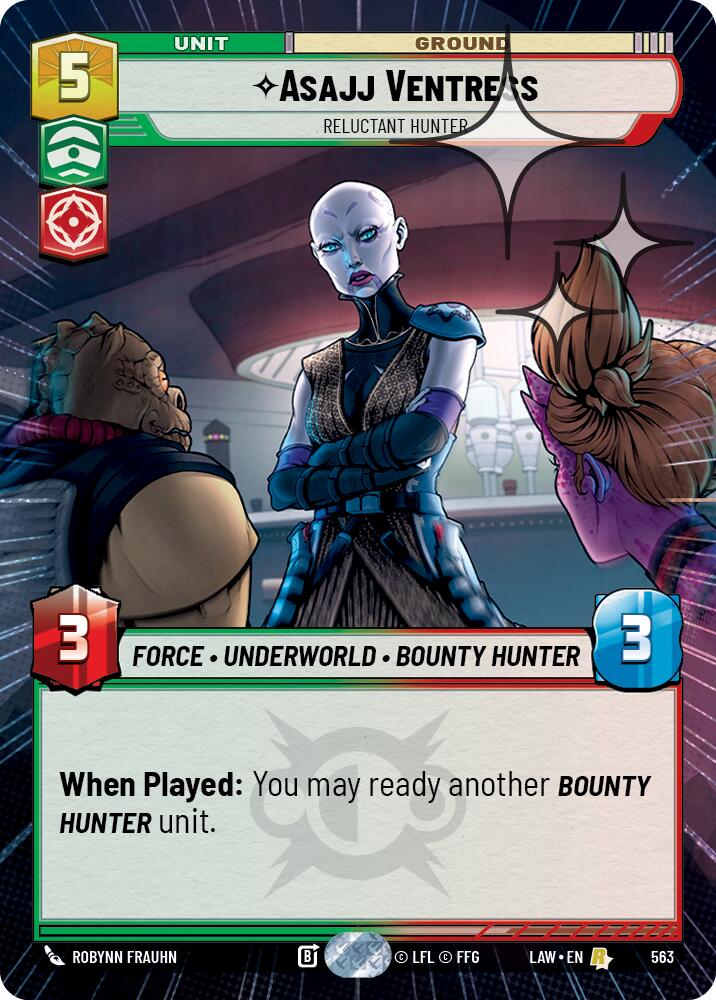 Asajj Ventress - Reluctant Hunter (563) (Hyperspace Foil) (563) [A Lawless Time] | Cards and Coasters CA