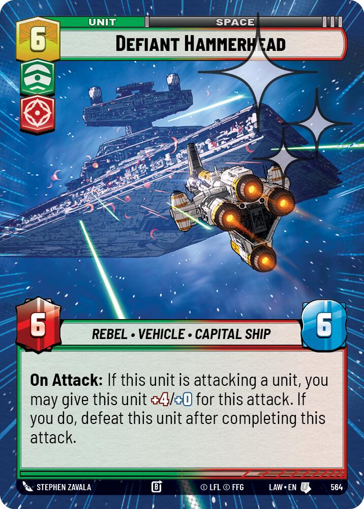 Defiant Hammerhead (564) (Hyperspace Foil) (564) [A Lawless Time] | Cards and Coasters CA