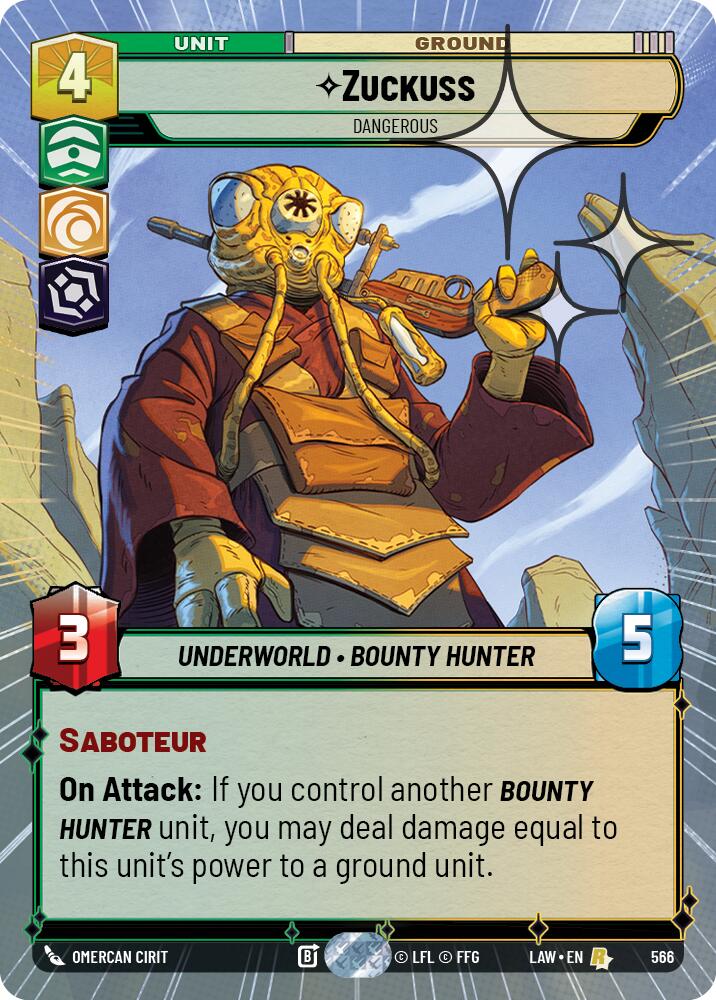 Zuckuss - Dangerous (566) (Hyperspace Foil) (566) [A Lawless Time] | Cards and Coasters CA
