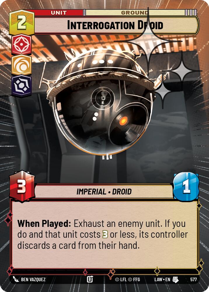 Interrogation Droid (577) (Hyperspace Foil) (577) [A Lawless Time] | Cards and Coasters CA