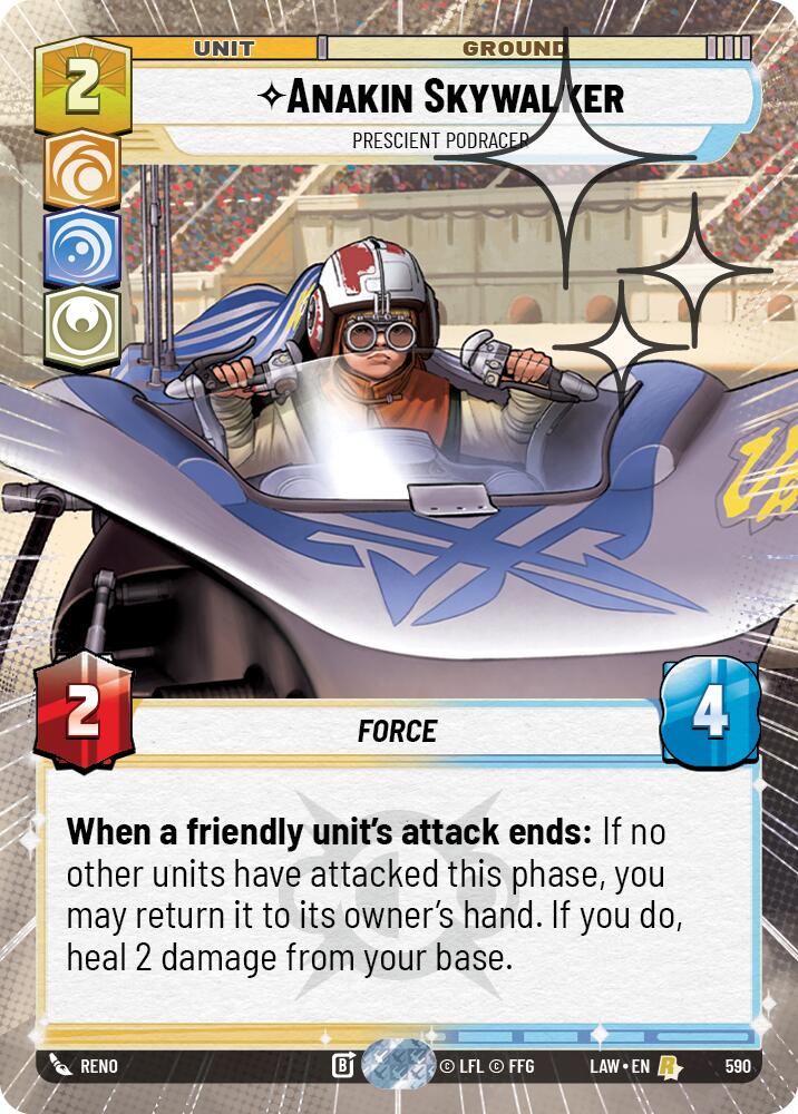 Anakin Skywalker - Prescient Podracer (590) (Hyperspace Foil) (590) [A Lawless Time] | Cards and Coasters CA