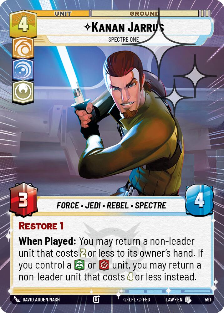 Kanan Jarrus - Spectre One (591) (Hyperspace Foil) (591) [A Lawless Time] | Cards and Coasters CA