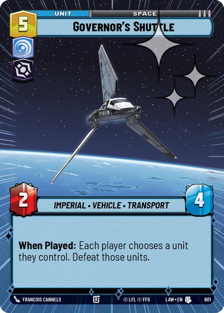 Governor's Shuttle (601) (Hyperspace Foil) (601) [A Lawless Time] | Cards and Coasters CA