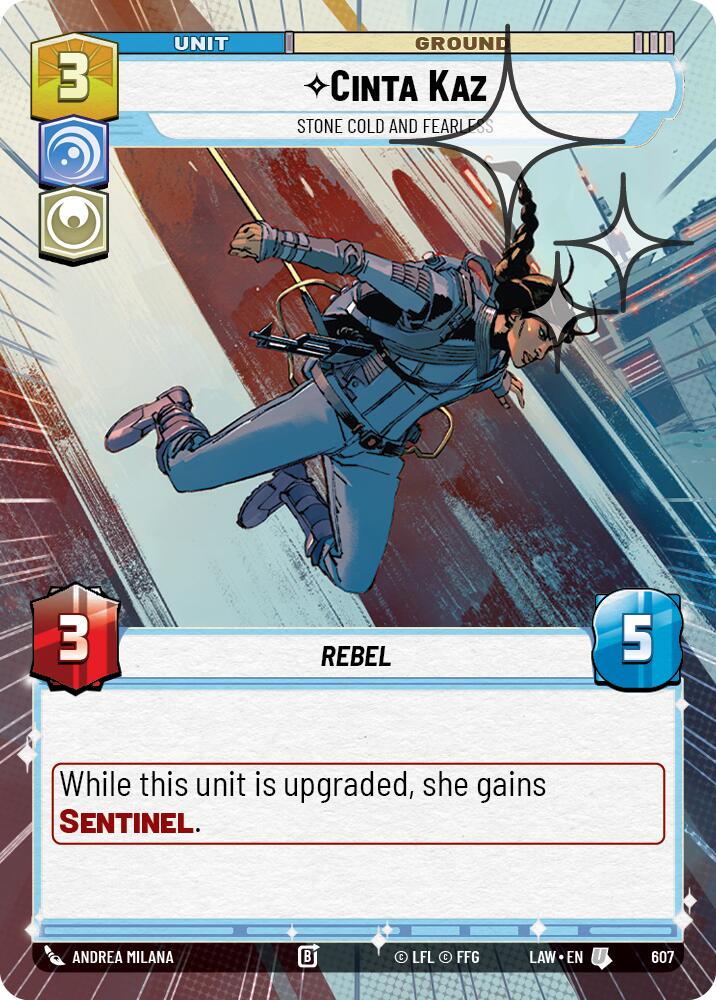 Cinta Kaz - Stone Cold and Fearless (607) (Hyperspace Foil) (607) [A Lawless Time] | Cards and Coasters CA