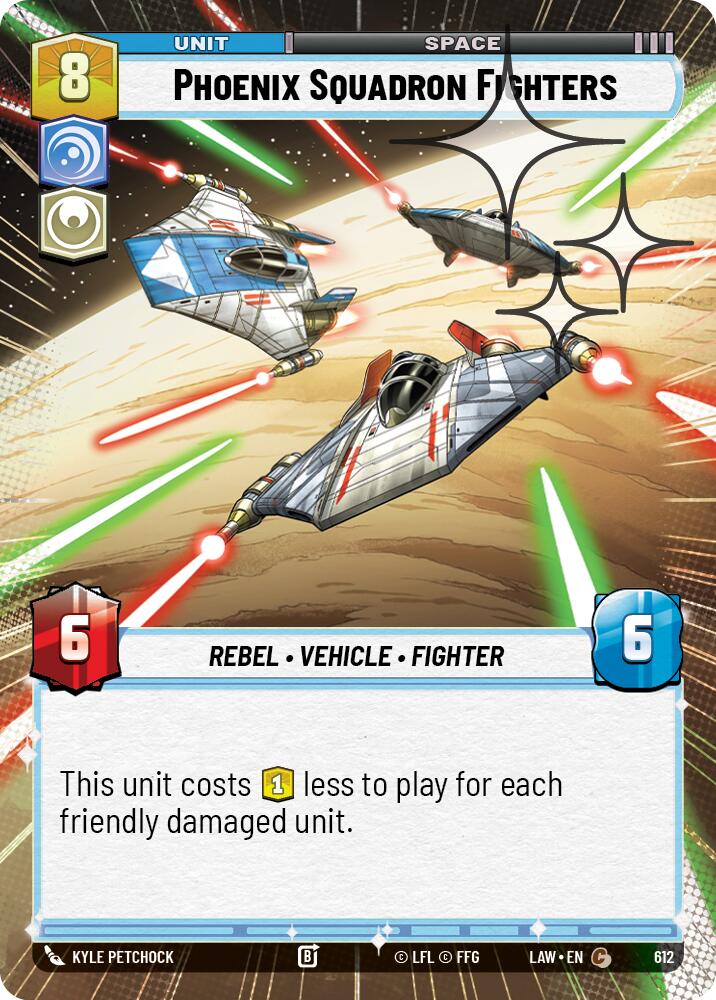 Phoenix Squadron Fighters (612) (Hyperspace Foil) (612) [A Lawless Time] | Cards and Coasters CA