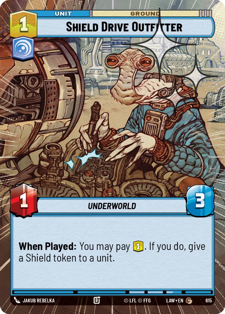 Shield Drive Outfitter (615) (Hyperspace Foil) (615) [A Lawless Time] | Cards and Coasters CA
