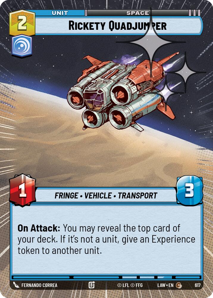 Rickety Quadjumper (617) (Hyperspace Foil) (617) [A Lawless Time] | Cards and Coasters CA