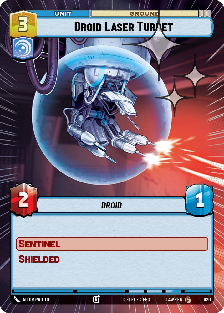 Droid Laser Turret (620) (Hyperspace Foil) (620) [A Lawless Time] | Cards and Coasters CA