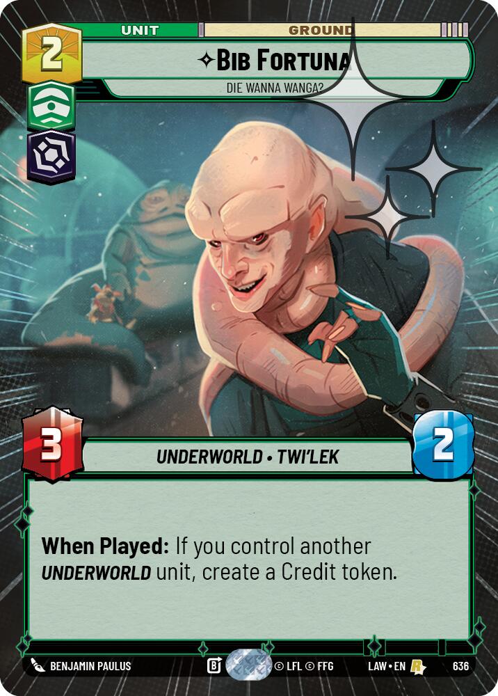 Bib Fortuna - Die Wanna Wanga? (636) (Hyperspace Foil) (636) [A Lawless Time] | Cards and Coasters CA