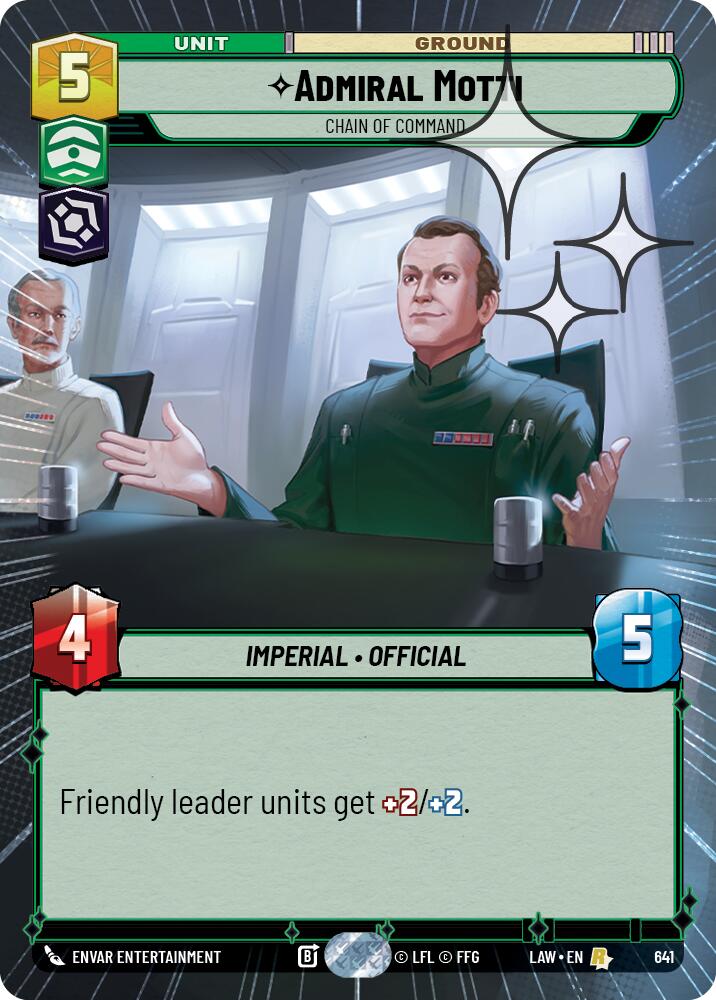 Admiral Motti - Chain of Command (641) (Hyperspace Foil) (641) [A Lawless Time] | Cards and Coasters CA
