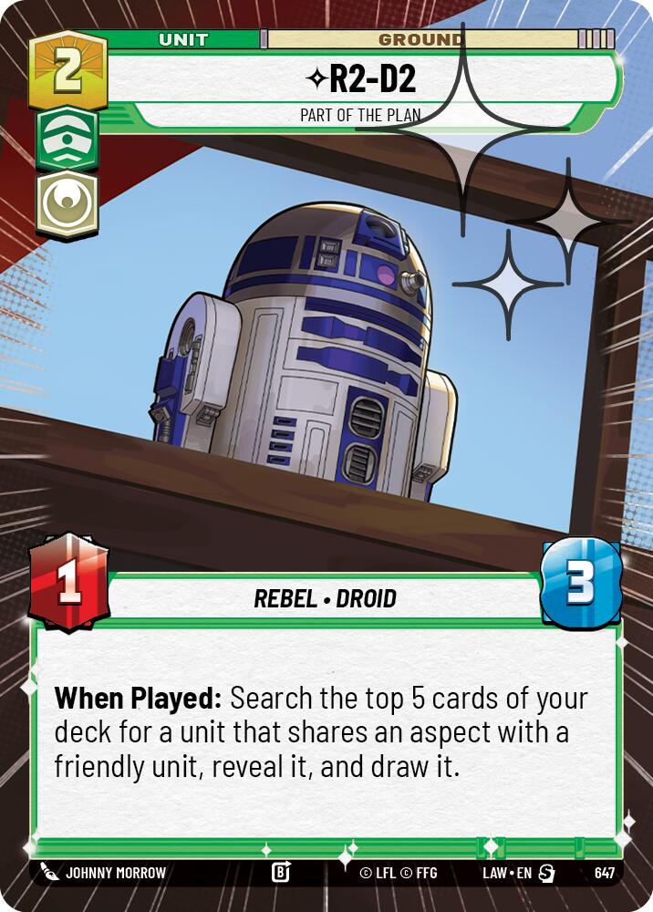 R2-D2 - Part of the Plan (647) (Hyperspace Foil) (647) [A Lawless Time] | Cards and Coasters CA