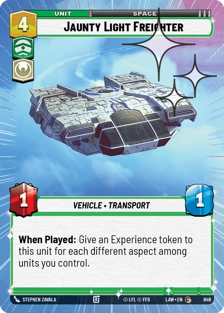 Jaunty Light Frieghter (649) (Hyperspace Foil) (649) [A Lawless Time] | Cards and Coasters CA