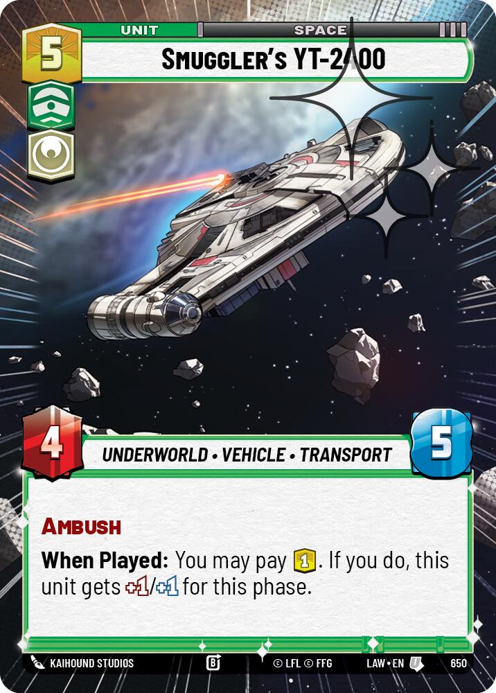 Smuggler's YT-2400 (650) (Hyperspace Foil) (650) [A Lawless Time] | Cards and Coasters CA