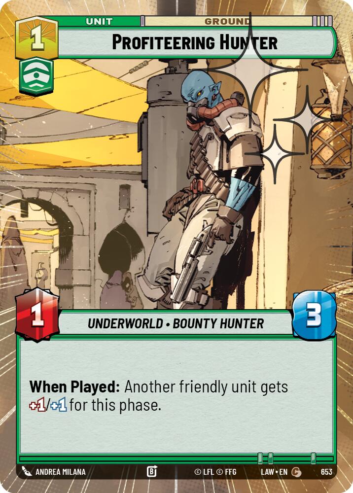 Profiteering Hunter (653) (Hyperspace Foil) (653) [A Lawless Time] | Cards and Coasters CA