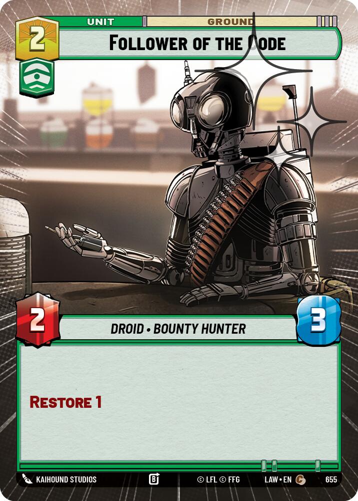 Follower of the Code (655) (Hyperspace Foil) (655) [A Lawless Time] | Cards and Coasters CA