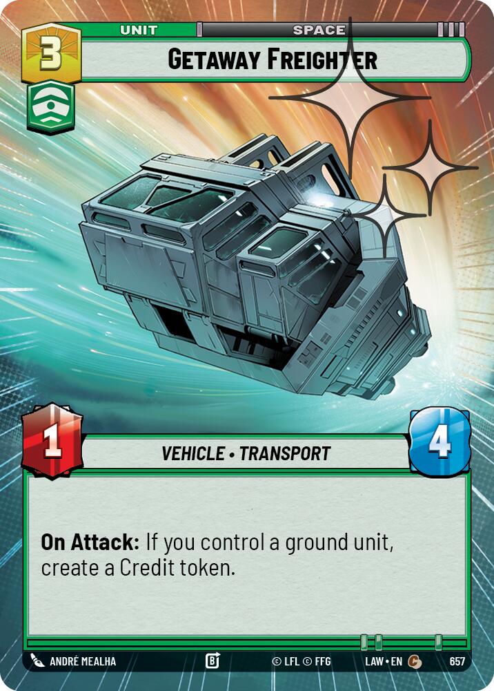 Getaway Freighter (657) (Hyperspace Foil) (657) [A Lawless Time] | Cards and Coasters CA
