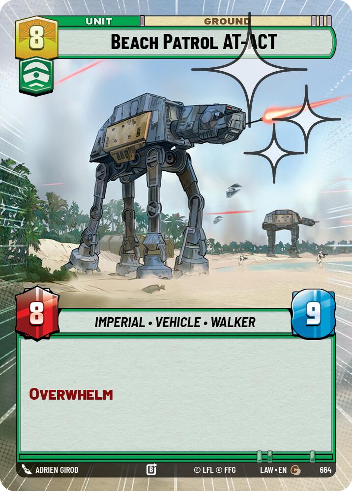 Beach Patrol AT-ACT (664) (Hyperspace Foil) (664) [A Lawless Time] | Cards and Coasters CA