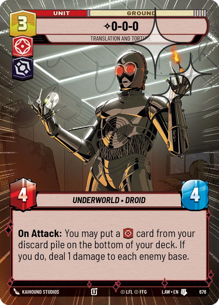 0-0-0 - Translation and Torture (676) (Hyperspace Foil) (676) [A Lawless Time] | Cards and Coasters CA