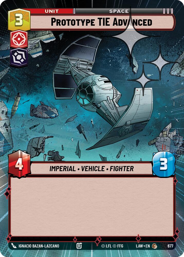 Prototype TIE Advanced (677) (Hyperspace Foil) (677) [A Lawless Time] | Cards and Coasters CA