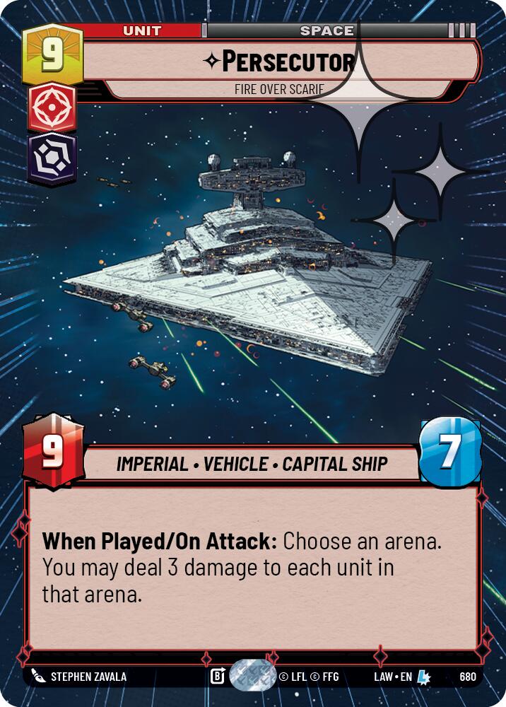 Persecutor - Fire Over Scarif (680) (Hyperspace Foil) (680) [A Lawless Time] | Cards and Coasters CA