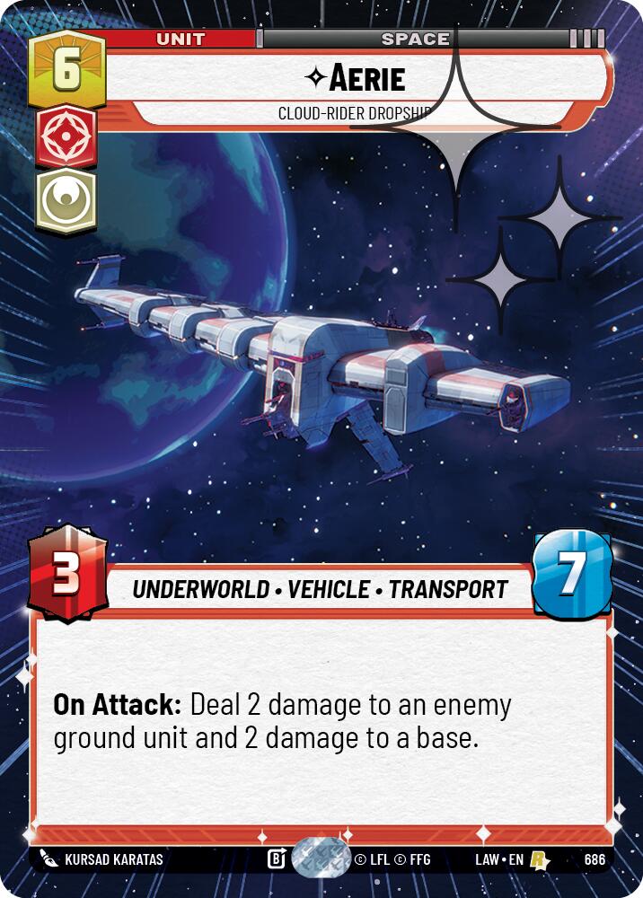 Aerie - Cloud-Rider Dropship (686) (Hyperspace Foil) (686) [A Lawless Time] | Cards and Coasters CA