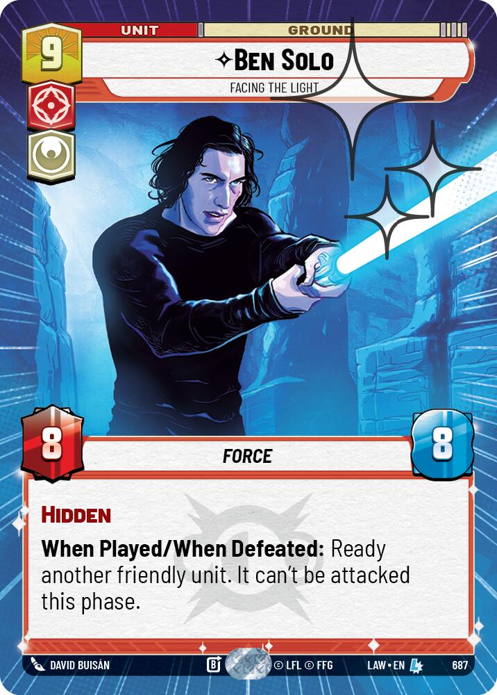 Ben Solo - Facing the Light (687) (Hyperspace Foil) (687) [A Lawless Time] | Cards and Coasters CA