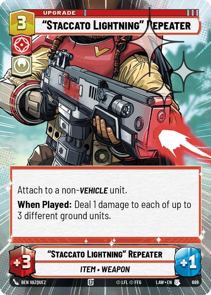 "Staccato Lightning" Repeater (689) (Hyperspace Foil) (689) [A Lawless Time] | Cards and Coasters CA