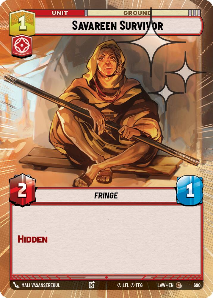 Savareen Survivor (690) (Hyperspace Foil) (690) [A Lawless Time] | Cards and Coasters CA