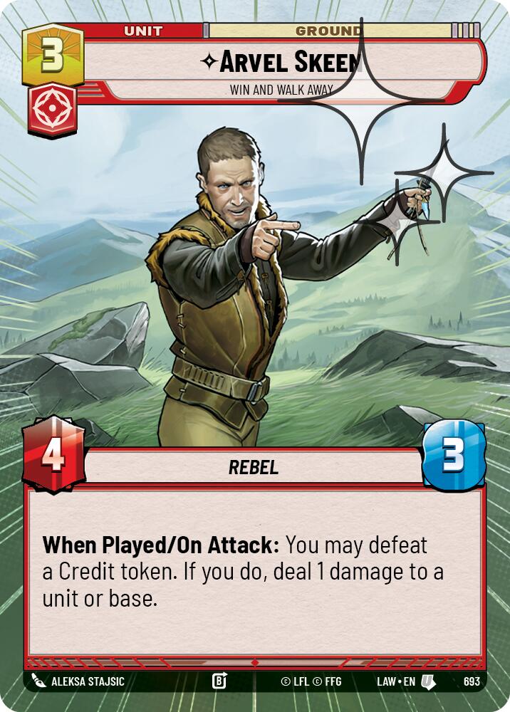 Arvel Skeen - Win and Walk Away (693) (Hyperspace Foil) (693) [A Lawless Time] | Cards and Coasters CA