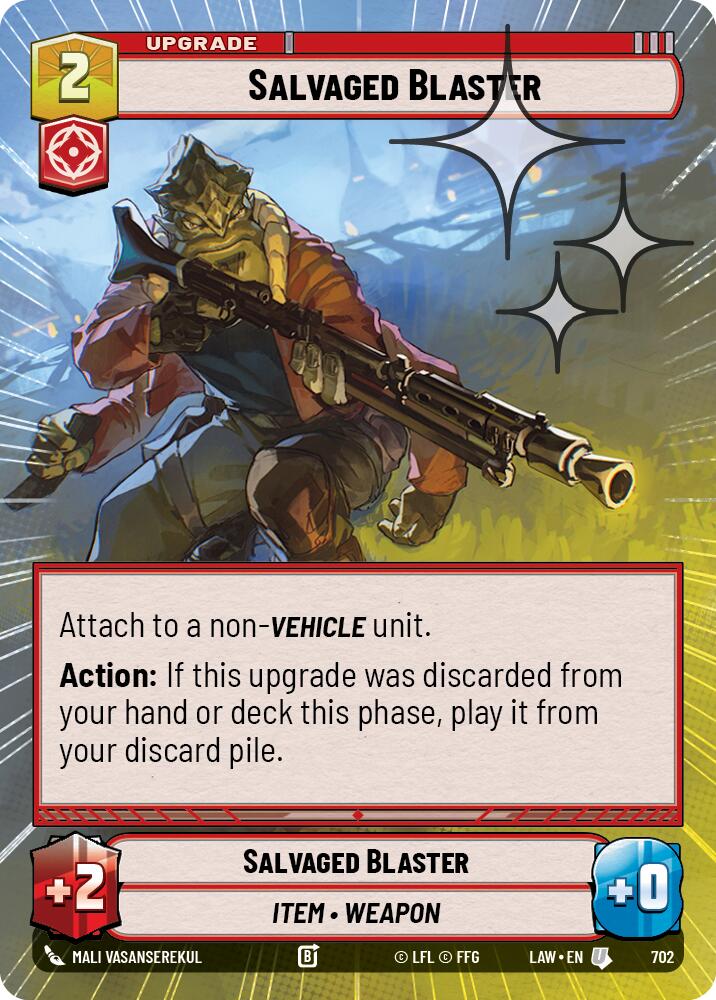 Salvaged Blaster (702) (Hyperspace Foil) (702) [A Lawless Time] | Cards and Coasters CA