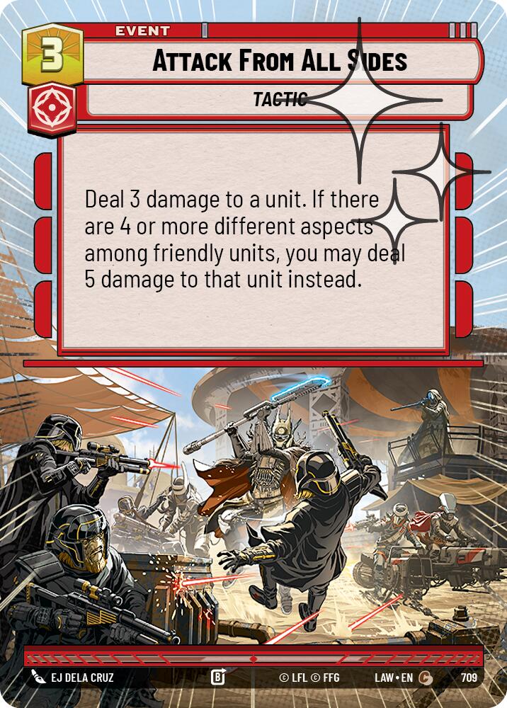 Attack From All Sides (709) (Hyperspace Foil) (709) [A Lawless Time] | Cards and Coasters CA